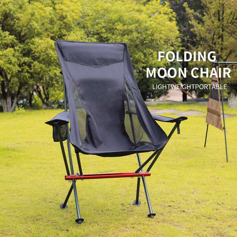 Chair - Deluxe High back & Armrests. Folding camping moon chair
