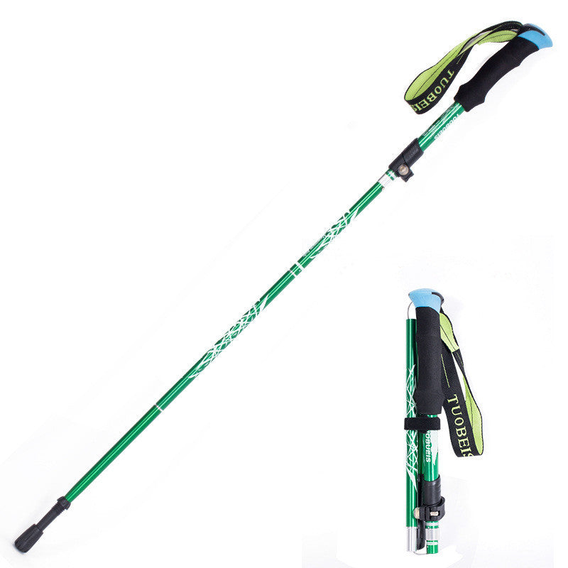 Trekking Poles - Ultralight Aluminum Alloy - Telescopic - Anti Shock Green