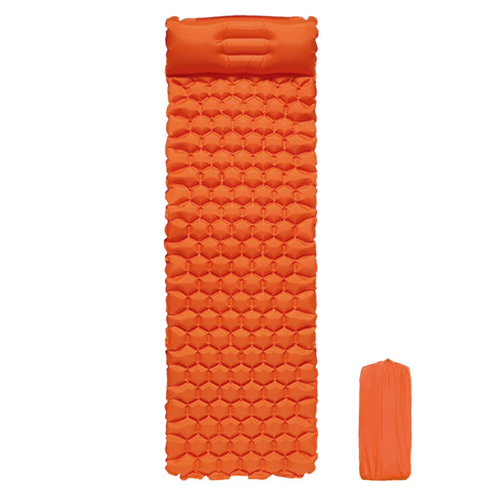 Camping Inflatable Bed, (single) Lightweight & Compact. Orange 195x60x5cm