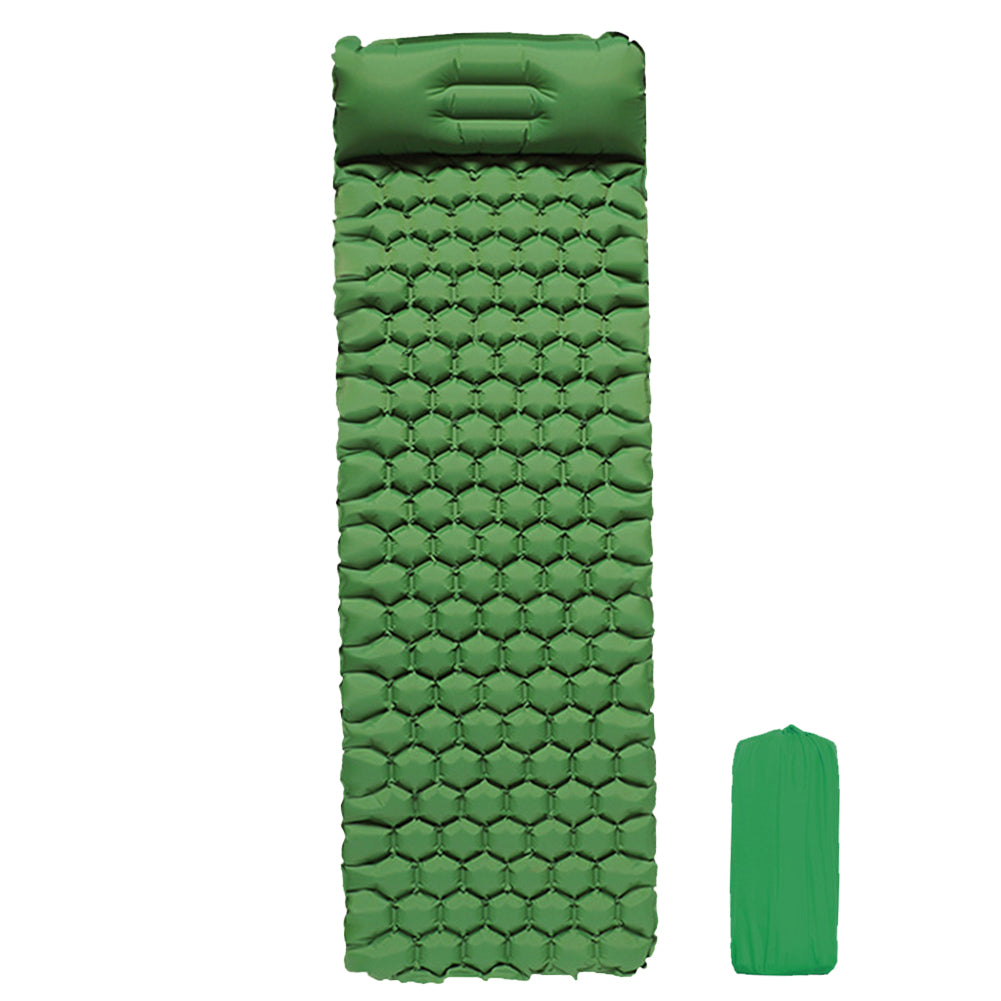 Camping Inflatable Bed, (single) Lightweight & Compact. Green 195x60x5cm