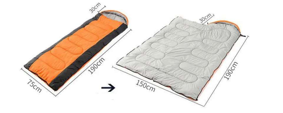 Sleeping bags - Zip together & Multiple temperature ranges