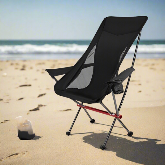 Chair - Deluxe High back & Armrests. Folding camping moon chair