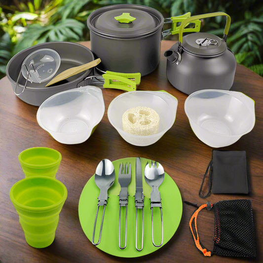 Cookware - Deluxe Outdoor Camping & Hiking. Lightweight, Compact & Folding