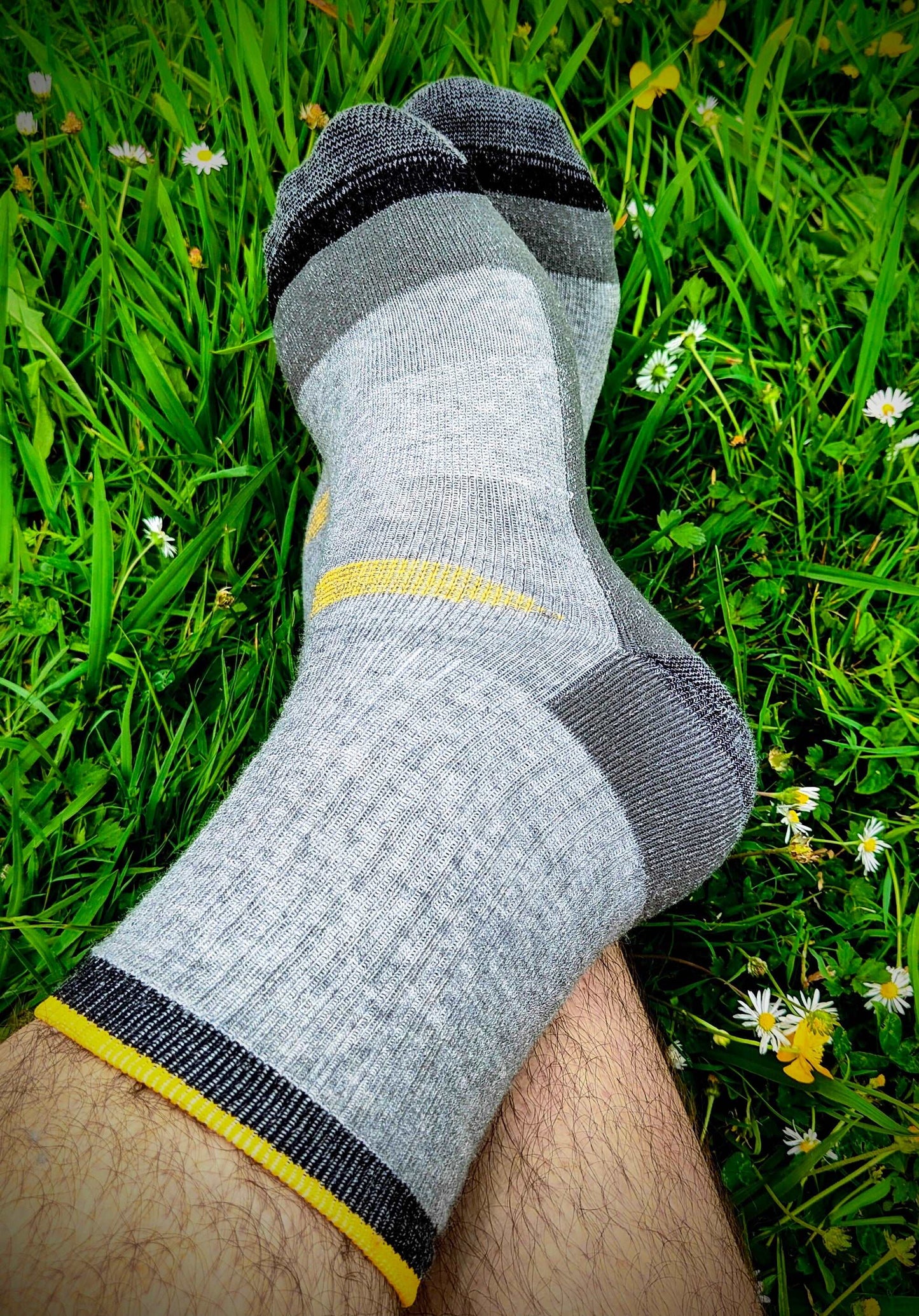 Adventure Outdoor socks men and women merino wool socks Gray yellow